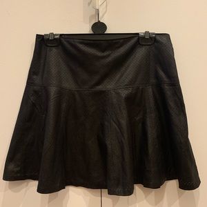 Club Monaco leather look flounce skirt